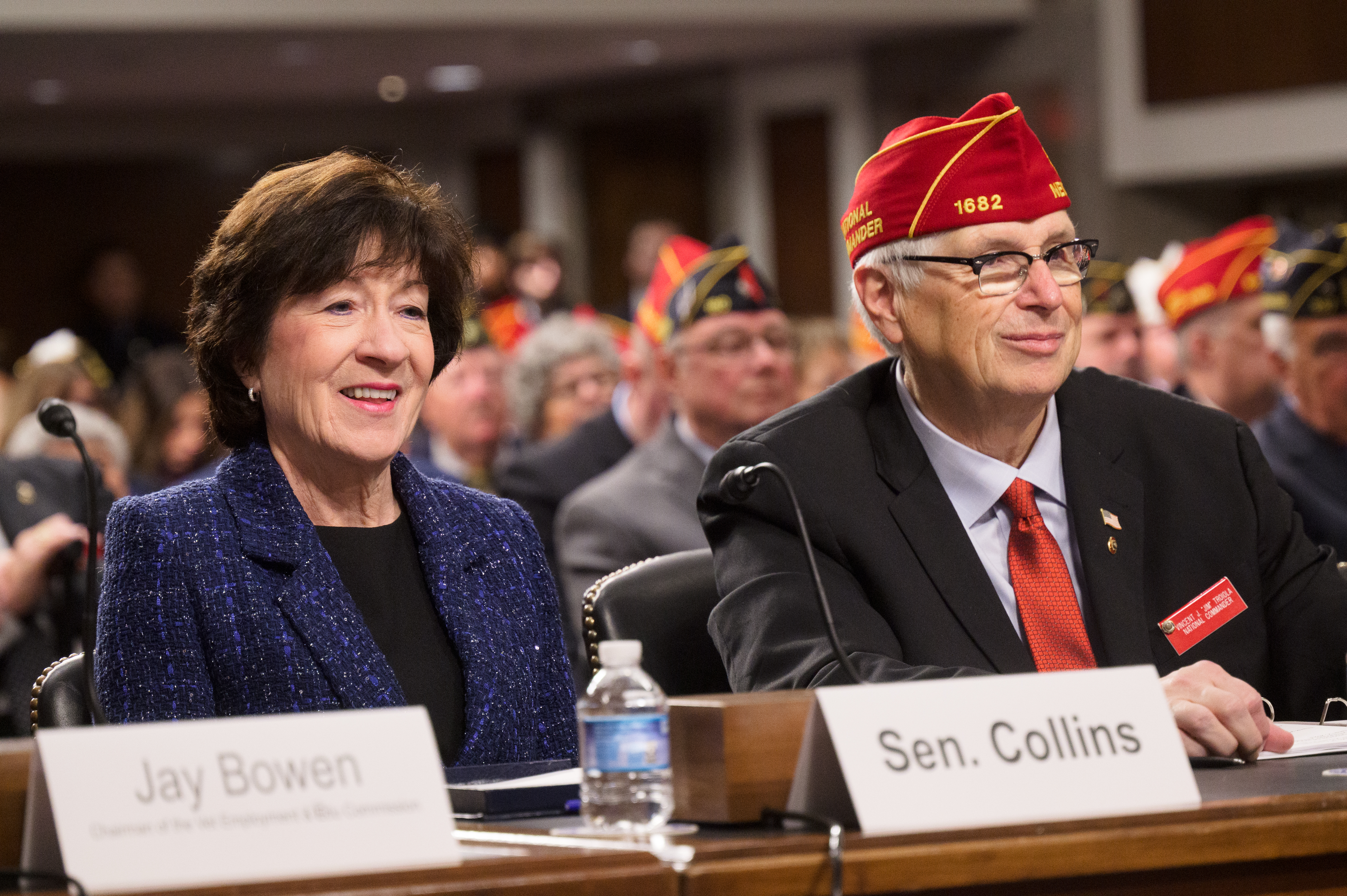 Senator Collins pictured with Commander Troiola